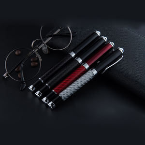 Productos de Moda GemFully 2025, <span class=keywords><strong>Pluma</strong></span> Estilográfica de Fibra de Carbono Metálica de Bajo <span class=keywords><strong>Precio</strong></span> y Alta <span class=keywords><strong>Calidad</strong></span>, Tinta Azul, Color Dorado - Product Image 1