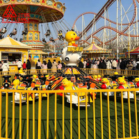 Manège Space Ranger sur le thème du petit canard jaune, fabriqué sur mesure par Sanly Amusement Park, avec éclairage LED, 16 places, certifié CE, pour extérieur, logo personnalisé.
