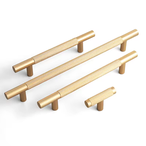 Nouvelles poignées moletées en forme <span class=keywords><strong>de</strong></span> T pour meubles, fournitures <span class=keywords><strong>de</strong></span> quincaillerie, armoires <span class=keywords><strong>de</strong></span> cuisine, tiroirs et portes, couleur or - Product Image 1