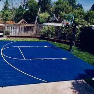 Campo da Basket Rimovibile per Bambini 30x30 Piedi, Copertura per Campo da Basket Interno ed Esterno, Piastrelle in Legno per Campo da Basket - Product Image 4