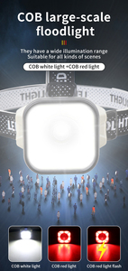 2 in 1 COB <span class=keywords><strong>LED</strong></span> faro faro esterno faro faro esterno lampada da bicicletta ricaricabile USB luce frontale per il campeggio - Product Image 6