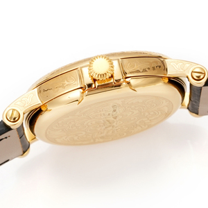 Reloj Mecánico de Estilo Vintage Personalizado de 5ª Categoría, con Esfera Blanca con Calendario y Bisel Chapado en Oro de 18K - Product Image 5