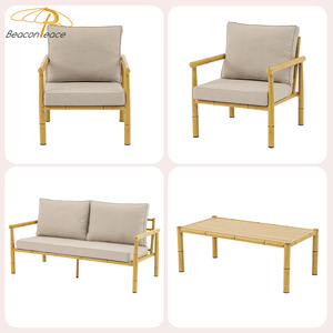 Conjunto de Sofás de Bambú Modernos para Jardín, Muebles de <span class=keywords><strong>Exterior</strong></span>, Sofá Seccional para Patio, Balcón o Terraza de Villa - Product Image 5