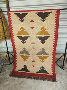 Kilim Style Tribal Handwoven Wool Jute Runner <b>Rug</b> Geometric <b>Boho</b> Farmhouse Carpet for Hallway Entryway Living Room Floor Decor - Product Image 4