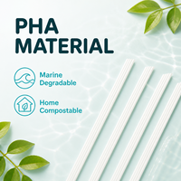 Pailles à boire écologiques biodégradables en PHA de 12 mm de large pour thé Boba, compostables à la maison et pour les fêtes