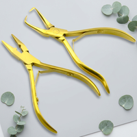 Ensemble de pinces professionnelles pour extensions de cheveux, revêtement arc-en-ciel, dents courbées, acier inoxydable durable, emballage personnalisé