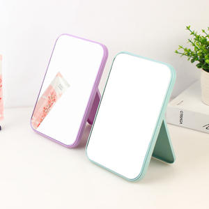 高精細片面化粧鏡デスクトップカラフルなドレッシングミラー折りたたみ式でポータブルなスクエアピンチミラー垂直 - Product Image 1