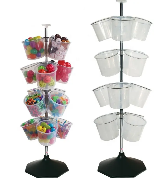 Alta Qualidade Removível Flooring Plastic Jar Sweets Display PVC Stand Metal Candy Racks Para Candy Store Supermercado