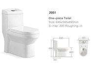 Ensemble de sanitaires de salle de bain en céramique, WC, lavabo, évier, siphon en S, chasse d'eau double, montage au sol, en gros
