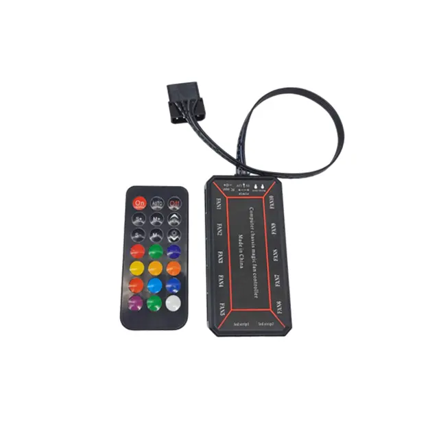 Factory direct computer small 6-pin interface Rgb fan 4-pin type controller for remote control ARGB fan