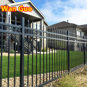 Nhà sản xuất sơn tĩnh điện hàng đầu picket 6ft 8ft Đen Thép mạ kẽm kim loại hàng rào tấm - Product Image 6