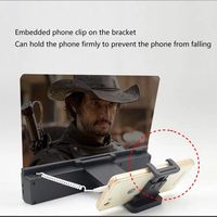 HD 12 Inch 3d Portable Screen Amplifiers With Enlarged Speaker Magnifying Desktop Bracket