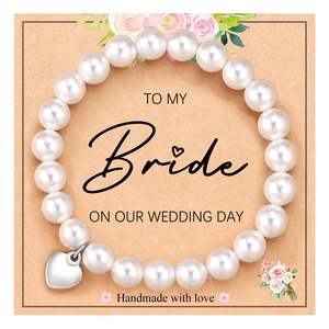 <span class=keywords><strong>Bracciale</strong></span> mamma con perline di perle 8 MM regolabile alla moda con braccialetto di ciondolo con cartoncino di perle intrecciate 2025 gioielli per la festa della mamma - Product Image 2