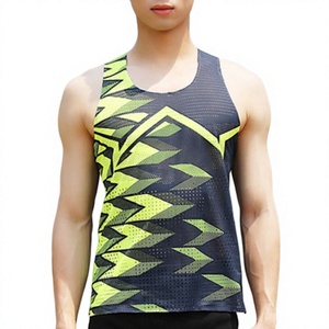 GURUNA-Z-INDUSTRY Débardeur sans manches pour homme à imprimé géométrique, col rond, séchage rapide, respirant, brodé, style sportif - Product Image 3