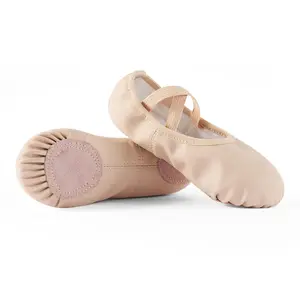 供应商OEM专业芭蕾舞女鞋粉色PU软底芭蕾舞鞋瑜伽鞋