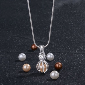 Bạc Giáng Sinh Ngọc Trai Hạt Cage Locket Mặt Dây Chuyền Aroma Essential Oil Diffuser Locket DIY Snowman Necklace - Product Image 2