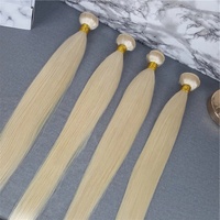 Lot de Cheveux Vierges Russes Blonds 613, Cuticules Alignées, Cheveux Humains 613 avec Frontal, Type Brésilien
