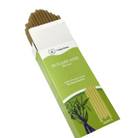 Pailles à boire de canne à sucre compostables jetables populaires pour les fêtes à la maison accessoires de barre de boissons en plastique pour thé à bulles