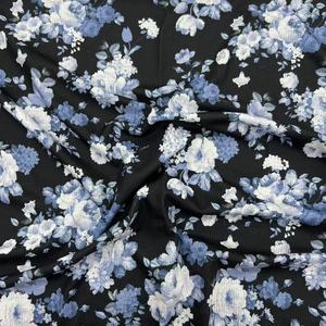 Bloemenprint breistof 240GSM katoen-achtig 2*2 geribbelde gebreide stof dubbel geborsteld rekbaar gebreide stof voor kleding - Product Image 4