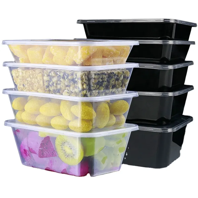 Rectangular clear disposable pp plastic food container takeaway/take out delivery lunch box