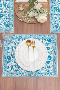 Serviettes à fleurs bleues et vertes pour mariage napperon <span class=keywords><strong>de</strong></span> cuisine <span class=keywords><strong>pas</strong></span> <span class=keywords><strong>cher</strong></span> pour anniversaire 100% serviettes <span class=keywords><strong>en</strong></span> <span class=keywords><strong>tissu</strong></span> imprimé <span class=keywords><strong>en</strong></span> blocs <span class=keywords><strong>de</strong></span> coton - Product Image 5