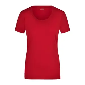 T-shirt personalizzata elasticizzata da donna con scollo rotondo - Product Image 3