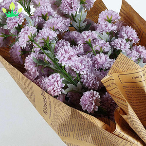 Lavanda artificiale crisantemo fiori di seta mamme Pom Pom Spray per festa nuziale - Product Image 6