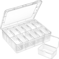 Boîte de rangement en plastique transparent avec bacs intérieurs amovibles, organiseur de perles Perler pour la création de bijoux, la fabrication artisanale et le tri de petites composantes
