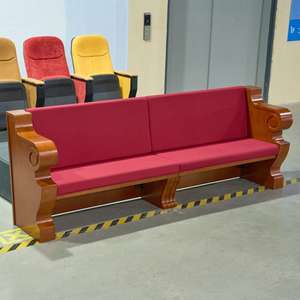 مقعد الكنيسة الخشبية الحديثة للبيع كراسي الكنيسة الحمراء للقس Sillas Para Iglesias - Product Image 1