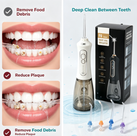 Hydropulseur Portable F6 pour une Haleine Fraîche et l'Élimination de la Plaque Dentaire, Puissant Irrigateur Buccal à 5 Modes Équipé de 5 Embouts de Jet OEM