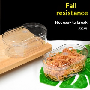 Boîte en plastique transparente de forme incurvée spéciale avec couvercle, flexible et de qualité alimentaire, pour le stockage et l'emballage de fruits secs, de collations, de desserts et de produits de boulangerie - Product Image 3