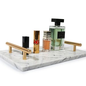 Hotsale đá tự nhiên tùy chỉnh thiết kế hình chữ nhật Vanity nhà bếp phòng tắm lưu trữ Organizer đá cẩm thạch trang trí nội thất Tabletop khay - Product Image 3