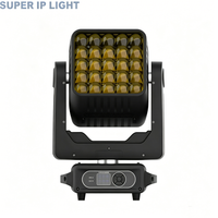 Projecteur Wash à tête mobile 500W, 25 LED 15W 4-en-1, gradation 32 bits, Pan/Tilt 16 bits, RDM, son, PowerCON, double face