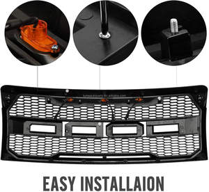 LUMA 액세서리 트럭 부품 블랙 ABS 플라스틱 자동차 범퍼 그릴 교체 적합 2009-2014 포드 <span class=keywords><strong>F150</strong></span> - Product Image 2
