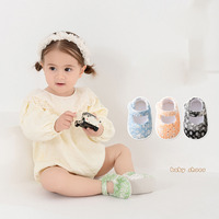 Chaussons-chaussettes pour bébé et tout-petit, style princesse, élégants, à semelle souple, respirants, tissés, à motif dessin animé