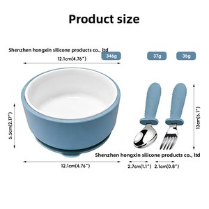 Tazón de Porcelana Personalizado para Bebé con Succión, Sin Cuchara, Libre de BPA, Tazón de Silicona de Grado Alimenticio con Succión - Product Image 2