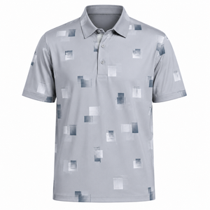Polo de Golf con Estampado Geométrico Blanco Personalizado para Hombre, Absorbente de Humedad, Secado Rápido, Ligero, Transpirable, OEM, ODM, Marca Privada - Product Image 5