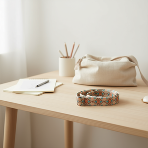 Cinturino in Tessuto a Quadri da 5 Cm, Accessorio per Borsa Color Kaki - Product Image 2