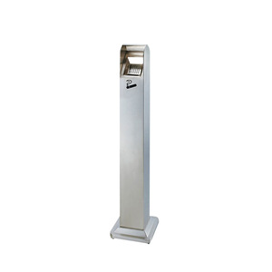 Colonne à mégots de cigarettes en acier inoxydable pour hall d'hôtel ; espace fumeurs intérieur avec cendriers ; poubelle extérieure - Product Image 3