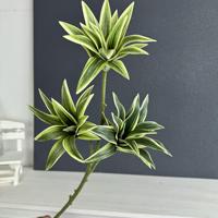 Fleurs artificielles en pot pour la décoration de hall d'hôtel et de mariage : Lys à trois branches à bord doré et plantes vertes de bambou – Durables et écologiques