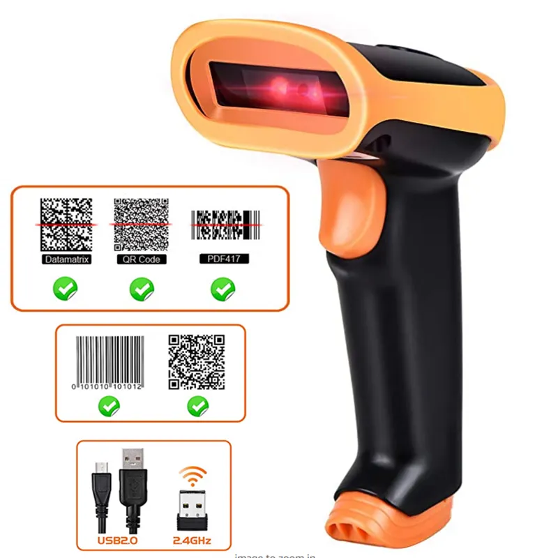 KEFAR Automatic Factory Supply Drahtloser tragbarer 1D 2D-Hand-Barcode-Scanner