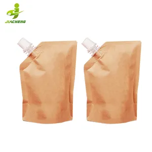 1.75 oz 50ml stand up aluminum pe kraft paper laminated eco friendly leakage proof stand-up spout pouch with screw spout