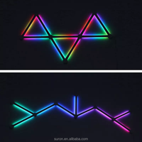 Barre lumineuse murale intelligente RGBIC créative à assembler soi-même, synchronisation musicale, lampe d'ambiance