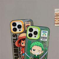 Funda para Teléfono Compatible con Carga Inalámbrica, Diseño de Dibujos Animados de One Piece Luffy, Electrochapada, Transparente, Impermeable, Resistente a Golpes, de PC Acrílico