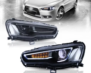 CZKOAUTO Vland Faros Delanteros de Doble Haz con Ojos de Demonio Negros para Mitsubishi Lancer 9ª <span class=keywords><strong>Evo</strong></span> X GSR 10ª Gen (CZ4A) 2008 12V Nuevo - Product Image 4