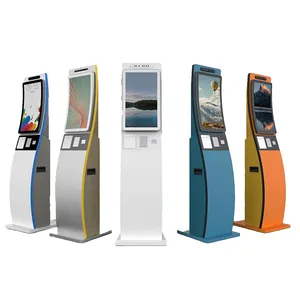 Автоматический автокиоск для обмена наличных денег напольный сканер для паспорта, банкомат, изогнутый экран
