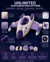 Peluche personnalisée Aurora Starfighter, fabricant OEM ODM de jouets en peluche, de la conception à la production pour les marques de détail nord-américaines et plus