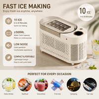 Máquina Portátil para Hacer Hielo, 10 Cubos de Hielo, Producción Rápida, con Alimentación de 12V para Coche, Hogar, Camping y Uso en Exteriores