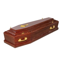 Venta Directa de Fábrica de Ataúdes de Madera Biodegradables de Estilo Americano y Europeo con Interior de Terciopelo para Uso Funerario
