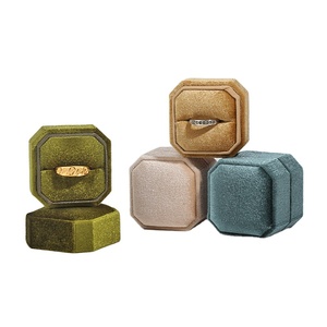 High End <b>Gift</b> Green Acrylic <b>Hexagon</b> Wooden Jewellery With Logo Pink Wood Small Jewelry <b>Box</b> Round Velvet Ring <b>Box</b> - Product Image 1